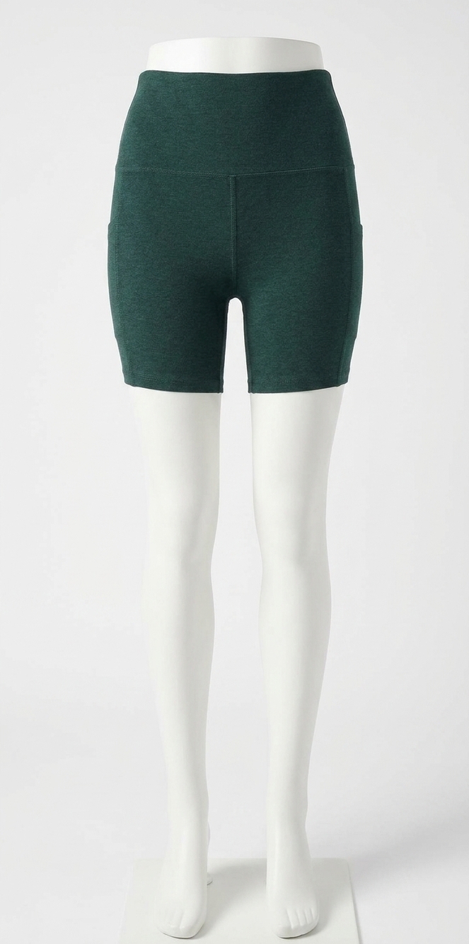 NEW BEYOND YOGA spacedye keep pace pocket short in storm heather